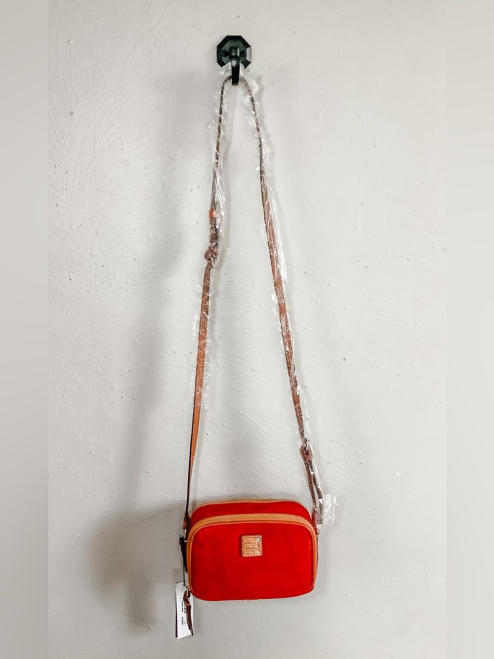 NWT Dooney & Bourke Red Suede Sawyer Crossbody